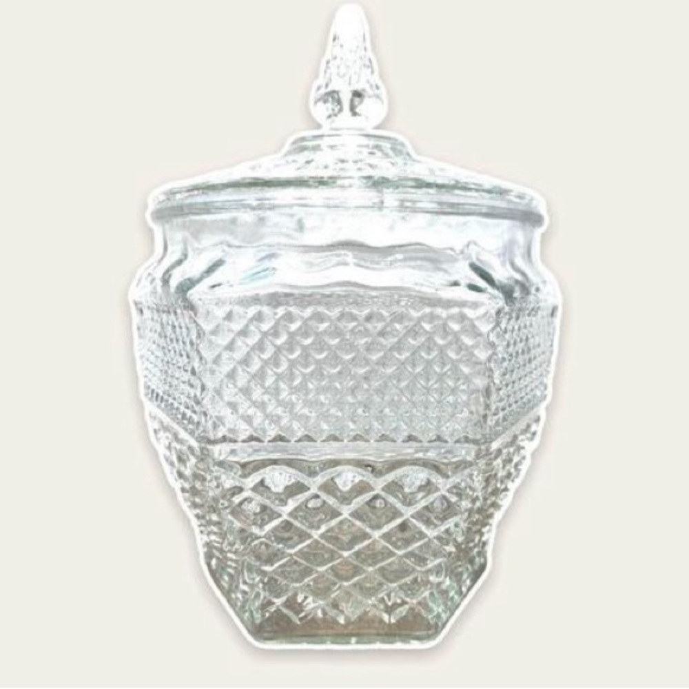 Anchor Hocking Wexford Glass Cookie Jar, cookie jar, jar, glass jar, anchor hock